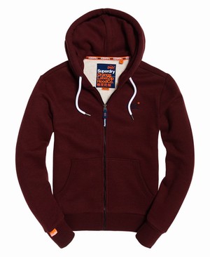 Superdry Orange Label Classic Cipzár Férfi Kapucnis Pulóver Bordó | OAWPI9451